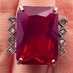 Zonder Minimumprijs - Ring - 9 kt. Roségoud, Zilver Robijn -, Nieuw