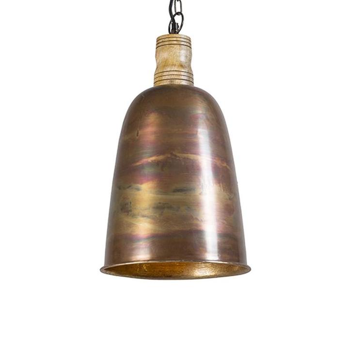 Vintage hanglamp koper met goud - Burn, Huis en Inrichting, Lampen | Hanglampen, Nieuw, Overige materialen, 75 cm of meer