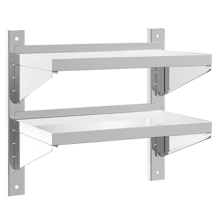 Wandschap RVS 50x30cm - Retourdeal! - Keuken/Garage -46%, Huis en Inrichting, Woonaccessoires | Wandplanken en Boekenplanken, Nieuw
