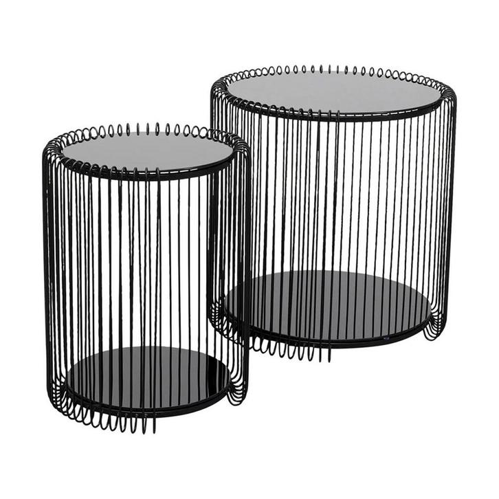 *WOONWINKEL* Kare Design Wire Double Ronde Bijzettafel Set M, Huis en Inrichting, Tafels | Bijzettafels, Nieuw, Verzenden