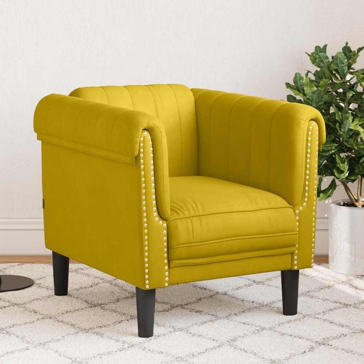 Gele fluwelen fauteuil | Gebruikt | 76% Korting, Huis en Inrichting, Fauteuils, 75 tot 100 cm, 75 tot 100 cm, Nieuw, Ophalen of Verzenden