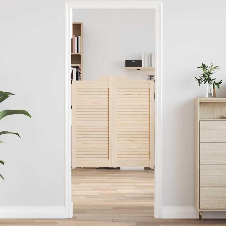 vidaXL Draaideuren louvredesign 1-paar 90x80 cm massief, Doe-het-zelf en Verbouw, Deuren en Horren, Nieuw, Verzenden