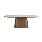 *WOONWINKEL* Ovale Eettafel Walnoot En Wit Marmer, Huis en Inrichting, Verzenden, Nieuw