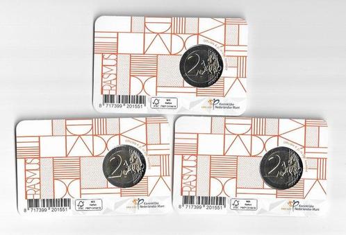 Nederland. 2 Euro 2022 Erasmus (3 coincards) (Zonder, Postzegels en Munten, Munten | Europa | Euromunten