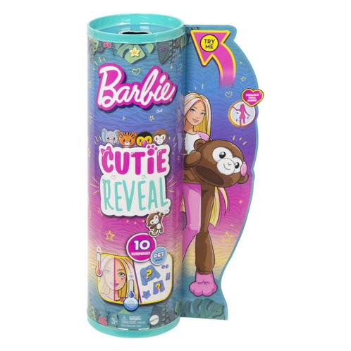 Barbie Cutie Reveal Jungle - Aap (Barbie Poppen, Poppen), Kinderen en Baby's, Speelgoed | Poppen, Barbie, Nieuw, Ophalen of Verzenden