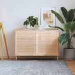 vidaXL Kastdeuren met lamellen 2 st 69x59,4 cm massief, Huis en Inrichting, Verzenden, Nieuw