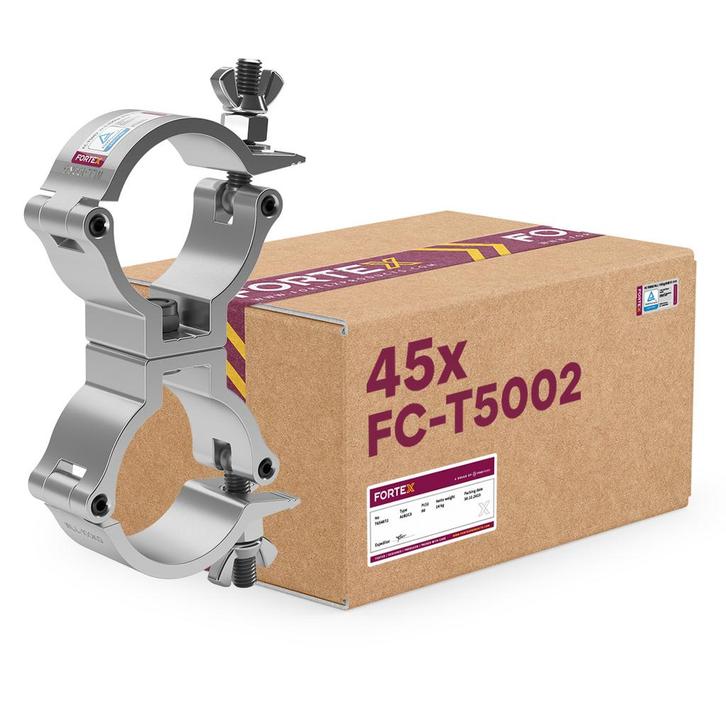 45x FORTEX Slimline Swivel Coupler truss klem WLL 100kg buis, Muziek en Instrumenten, Licht en Laser, Verzenden