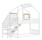 Kinderstapelbed 90x200 cm met Glijbaan, Trap en Dakontwerp, Verzenden, Nieuw