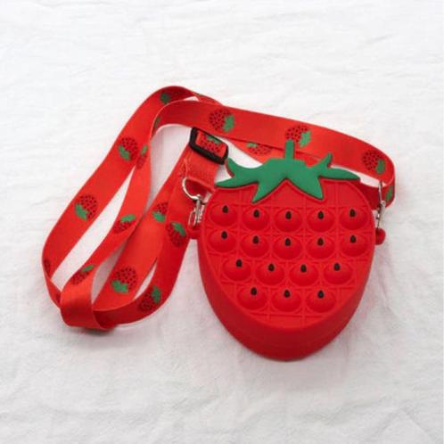 Pop It Portemonnee Aardbei - Fidget Anti Stress Speelgoed, Sieraden, Tassen en Uiterlijk, Portemonnees, Nieuw, Verzenden