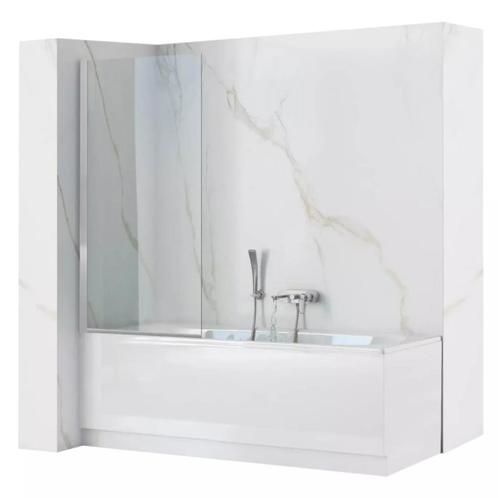 REA Chromen badwand - Gehard glas - 80x140 cm - Universel..., Doe-het-zelf en Verbouw, Sanitair, Nieuw, Ophalen of Verzenden