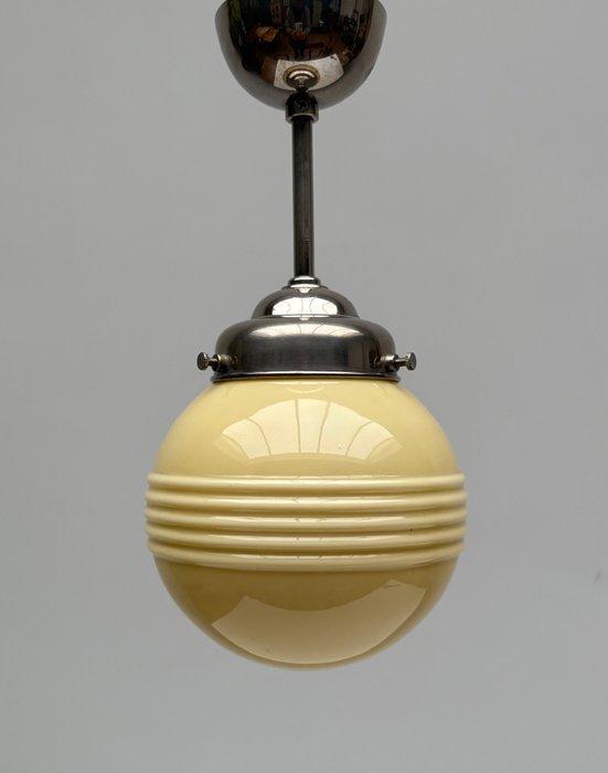 Plafondlamp - Vernikkeld messing, Opaline glas - Hanglamp /, Antiek en Kunst, Kunst | Designobjecten