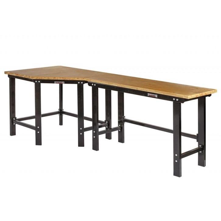 Werkbank hoekopstelling - Hoek werkbank 260 cm lang zwart, Doe-het-zelf en Verbouw, Werkbanken