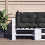vidaXL Palletkussens 3 st stof zwart, Huis en Inrichting, Verzenden, Nieuw, Zwart