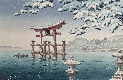 Snow at Miyajima - Tsuchiya Koitsu (1870-1949) - Japan, Antiek en Kunst, Antiek | Overige Antiek