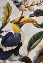 Exclusieve Art Deco stof met Nachtvogels - 300x300cm - Zijde, Antiek en Kunst, Antiek | Kleden en Textiel