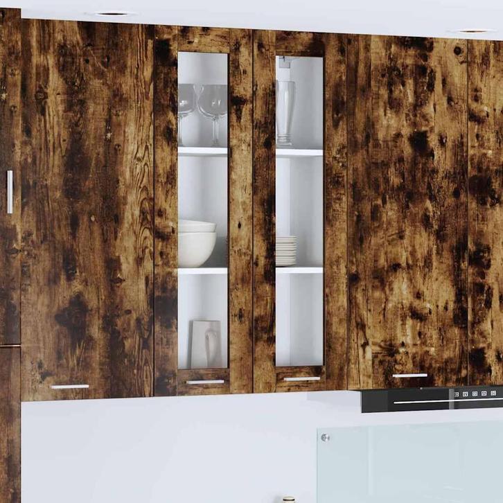 vidaXL Hangkast Riga Gerookt eiken 60 x 31 x 100 cm Bewerkt, Huis en Inrichting, Keuken | Keukenelementen, Bruin, Nieuw, Verzenden