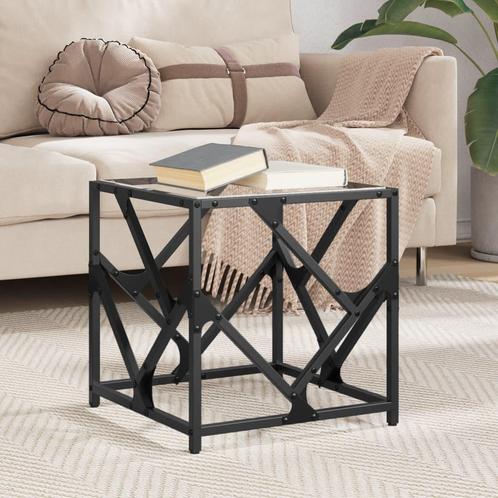 vidaXL Salontafel met transparant glazen blad 40x40x41 cm, Huis en Inrichting, Tafels | Salontafels, 50 tot 100 cm, Nieuw, Overige houtsoorten