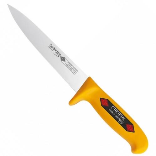 Eikaso Solingen Vleesmes 16 cm - Stijf Lemmet - Geel Prof..., Huis en Inrichting, Keuken | Bestek, Nieuw, Ophalen of Verzenden