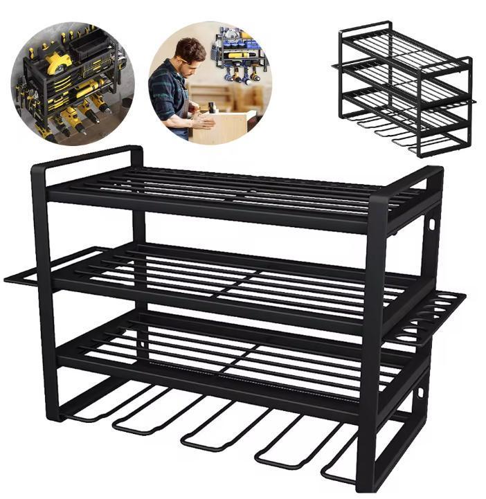 4-Laags Gereedschapsrek – Wand Organizer met Boormachinehoud, Huis en Inrichting, Kasten | Wandmeubels, Nieuw, Verzenden