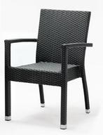 Kunststof rotan terrasstoel met armleuning zwart (per 4), Zakelijke goederen, Horeca | Meubilair en Inrichting, Ophalen of Verzenden