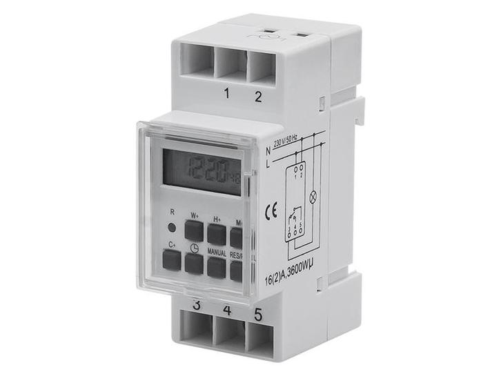 Timer / digitale schakelaar DIN TGE-12 - tijd schakelaar, Hobby en Vrije tijd, Elektronica-componenten, Nieuw, Ophalen of Verzenden