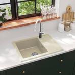 vidaXL Gootsteen met overloopgat ovaal graniet beige, Doe-het-zelf en Verbouw, Sanitair, Verzenden, Nieuw