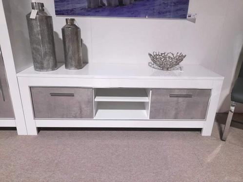 TV meubel Medium Marknesse Wit/Marmer - tv-meubels, Huis en Inrichting, Kasten | Buffetkasten, Nieuw, Overige materialen