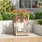 vidaXL Plantenbak met schap 54x54x81 cm massief grenenhout, Verzenden, Minder dan 60 cm, Nieuw, 60 cm of meer