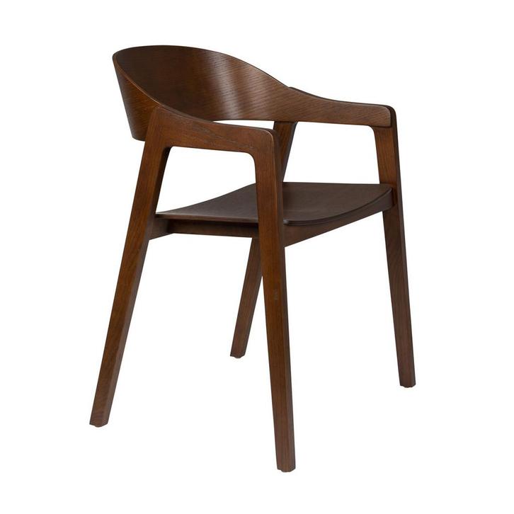 *WOONWINKEL* Dutchbone Westlake Stoel Van Gebogen Hout Walno, Huis en Inrichting, Stoelen, Bruin, Nieuw, Hout, Verzenden