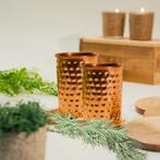 Puur koperen set van 2 bekers gehamerd (300 ml – 100 g elk;, Huis en Inrichting, Keuken | Servies, Ophalen of Verzenden, Nieuw