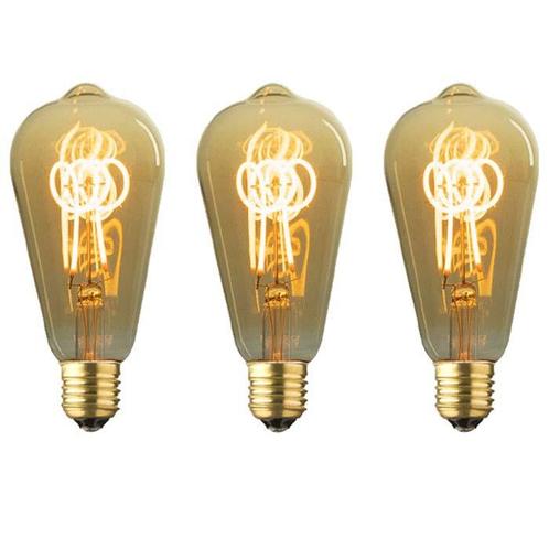 3x E27 LED lamp Edison | 4W 2000K extra warm wit | Dimbaar, Huis en Inrichting, Lampen | Losse lampen, E27 (groot), Nieuw, 30 tot 60 watt