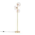 Art Deco vloerlamp goud met glas 3-lichts - Ayesha, Nieuw, Glas, Art Deco, 100 tot 150 cm