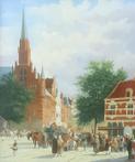 Maurice Delmonte (1931) - Groot stadsgezicht met veel