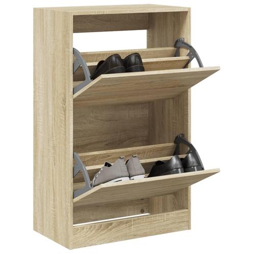 vidaXL Schoenenkast 60x34x96,5 cm bewerkt hout sonoma, Huis en Inrichting, Kasten | Schoenenrekken, Nieuw, Verzenden