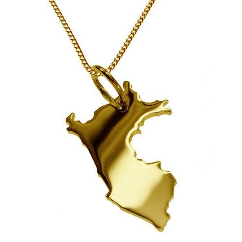 Gouden Landkaart Peru ketting hanger, Sieraden, Tassen en Uiterlijk, Kettinghangers, Verzenden