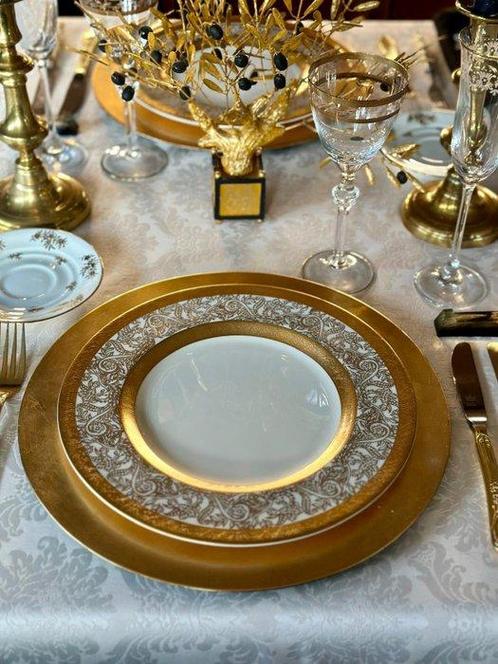 Witte damast tafellaken voor grote tafels, damast met, Antiek en Kunst, Curiosa en Brocante