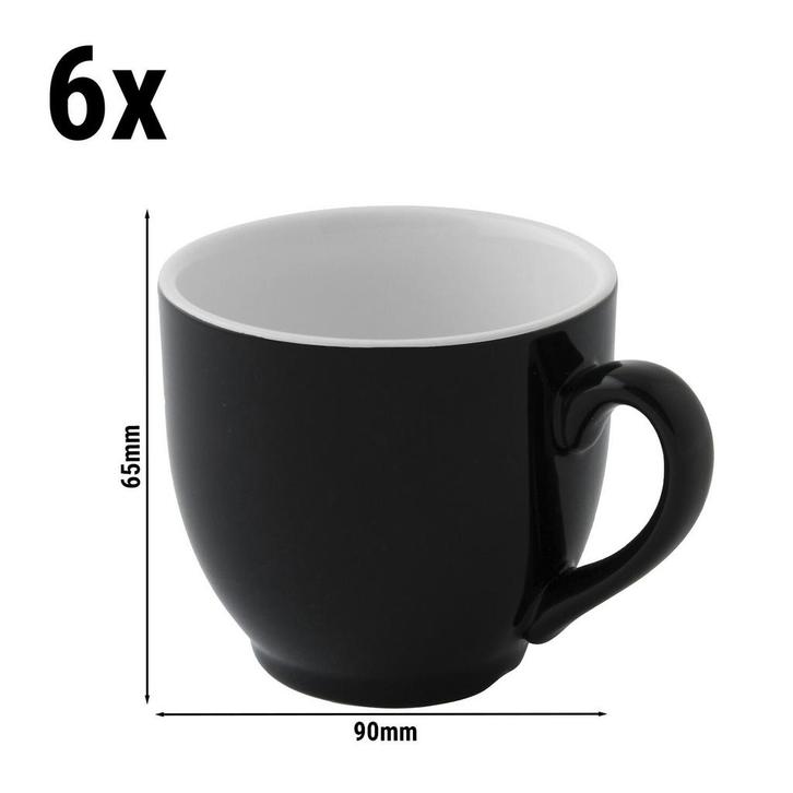 GGM Gastro | (6 stuks) COLORS - Koffiekop - 140ml - Zwart |, Huis en Inrichting, Keuken | Servies, Effen, Nieuw, Kop(pen) en/of Schotel(s)