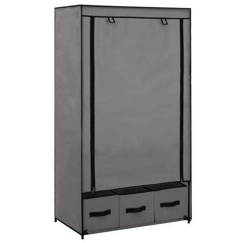 vidaXL Kledingkast 87x49x159 cm stof grijs, Huis en Inrichting, Kasten | Kledingkasten, Nieuw, Verzenden