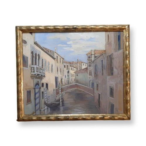 Hedwig Lindemann (1872-?) - Venezia, Scorcio sul Canale, Antiek en Kunst, Kunst | Schilderijen | Klassiek