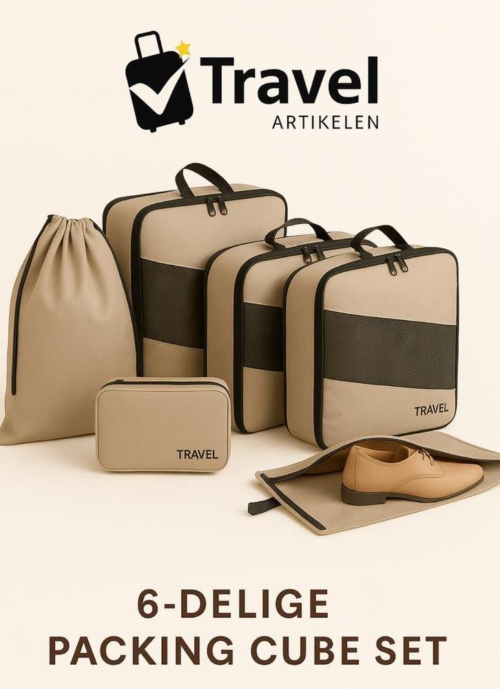 Compressie tassen–6 delig packing cubes Black Friday ACTIE!, Sieraden, Tassen en Uiterlijk, Tassen | Reistassen en Weekendtassen