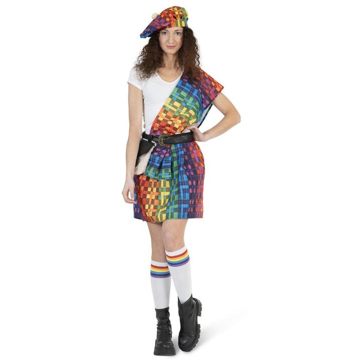 Schotse Kilt Regenboog met Baret Dames, Kleding | Dames, Carnavalskleding en Feestkleding, Nieuw, Ophalen of Verzenden