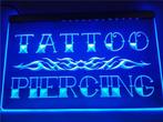 Tattoo Piercing neon bord lamp LED cafe verlichting reclame, Nieuw, Verzenden