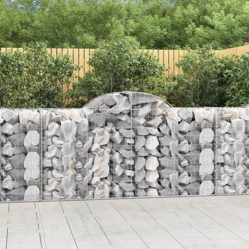vidaXL Schanskorf gewelfd 200x50x100/120 cm gegalvaniseerd, Tuin en Terras, Bloembakken en Plantenbakken, 100 cm of meer, Nieuw