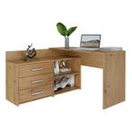Hoekbureau eiken met ladekast (Kantoor), Verzenden, Nieuw