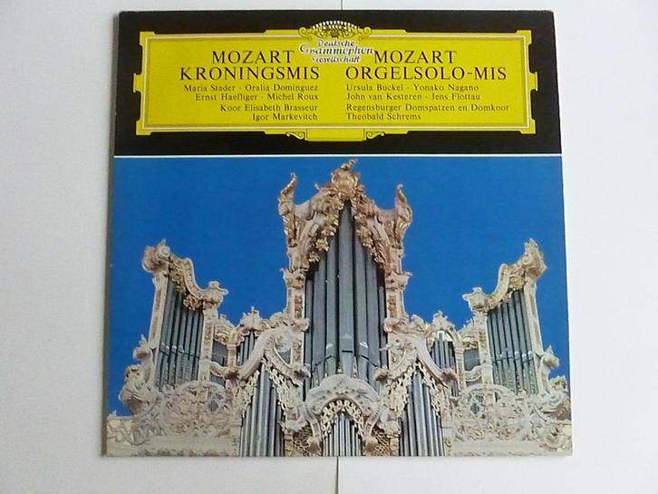 Mozart - Kroningsmis / Orgel Solo-Mis (boek en plaat) LP, Cd's en Dvd's, Vinyl | Klassiek, Zo goed als nieuw, Verzenden