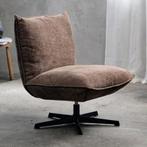 *WOONWINKEL* Draaibare Fauteuil Bruine Stof Chenille, Verzenden, Nieuw, Stof