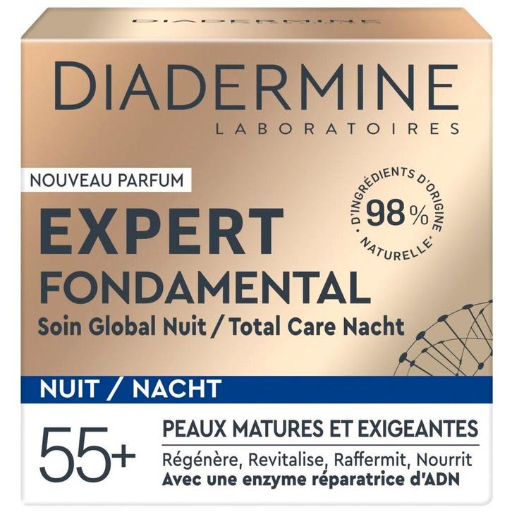 Diadermine Expert Fondamental Nachtcrème, Sieraden, Tassen en Uiterlijk, Uiterlijk | Gezichtsverzorging, Nieuw, Verzenden
