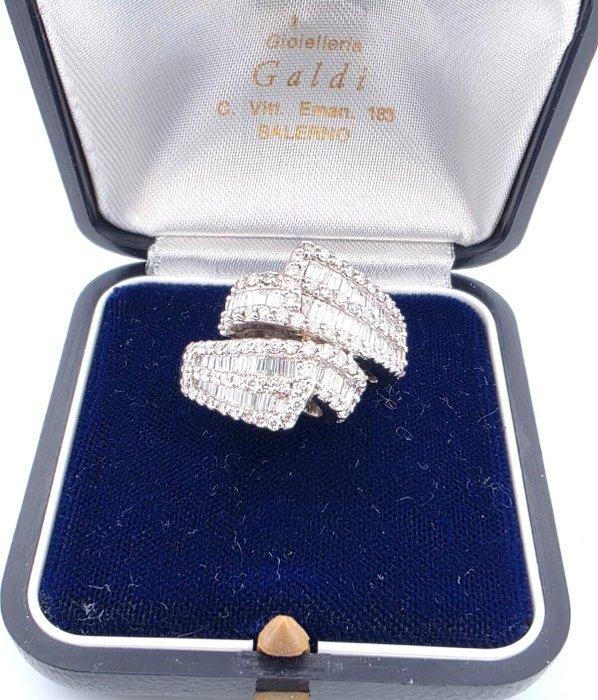 Ring - 18 karaat Witgoud - 3.50ct. tw. Diamant (Natuurlijk), Sieraden, Tassen en Uiterlijk, Ringen