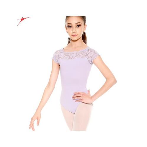 Dames balletpak met kant in bloemenmotief - Korte mouw - SoD, Sport en Fitness, Ballet, Verzenden