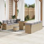 vidaXL 11-delige Tuinbankenset met kussens poly rattan, Tuin en Terras, Verzenden, Nieuw, Rotan